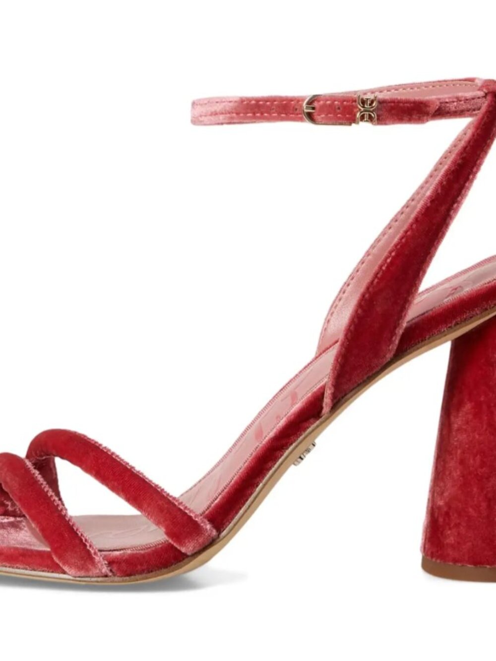 Pink Crushed Velvet Kia Block Heels (size 8, like new) - Picture 11 of 14